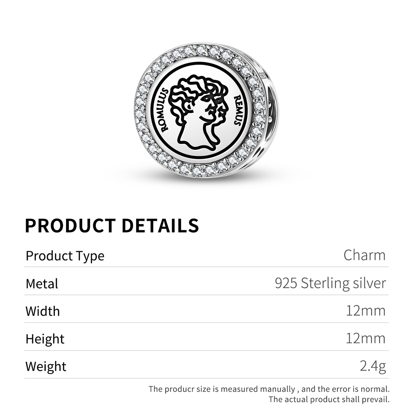 Romulus – First king of Rome Roman Empire Symbols Charm