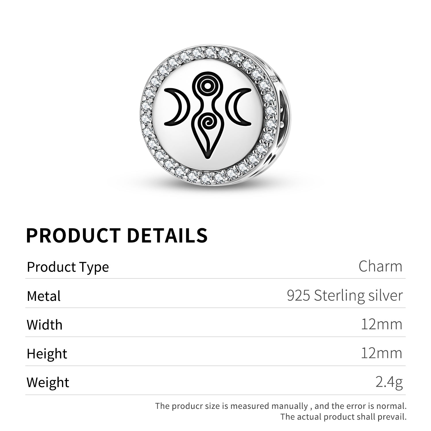 Moon Goddess Wicca Symbols Charm