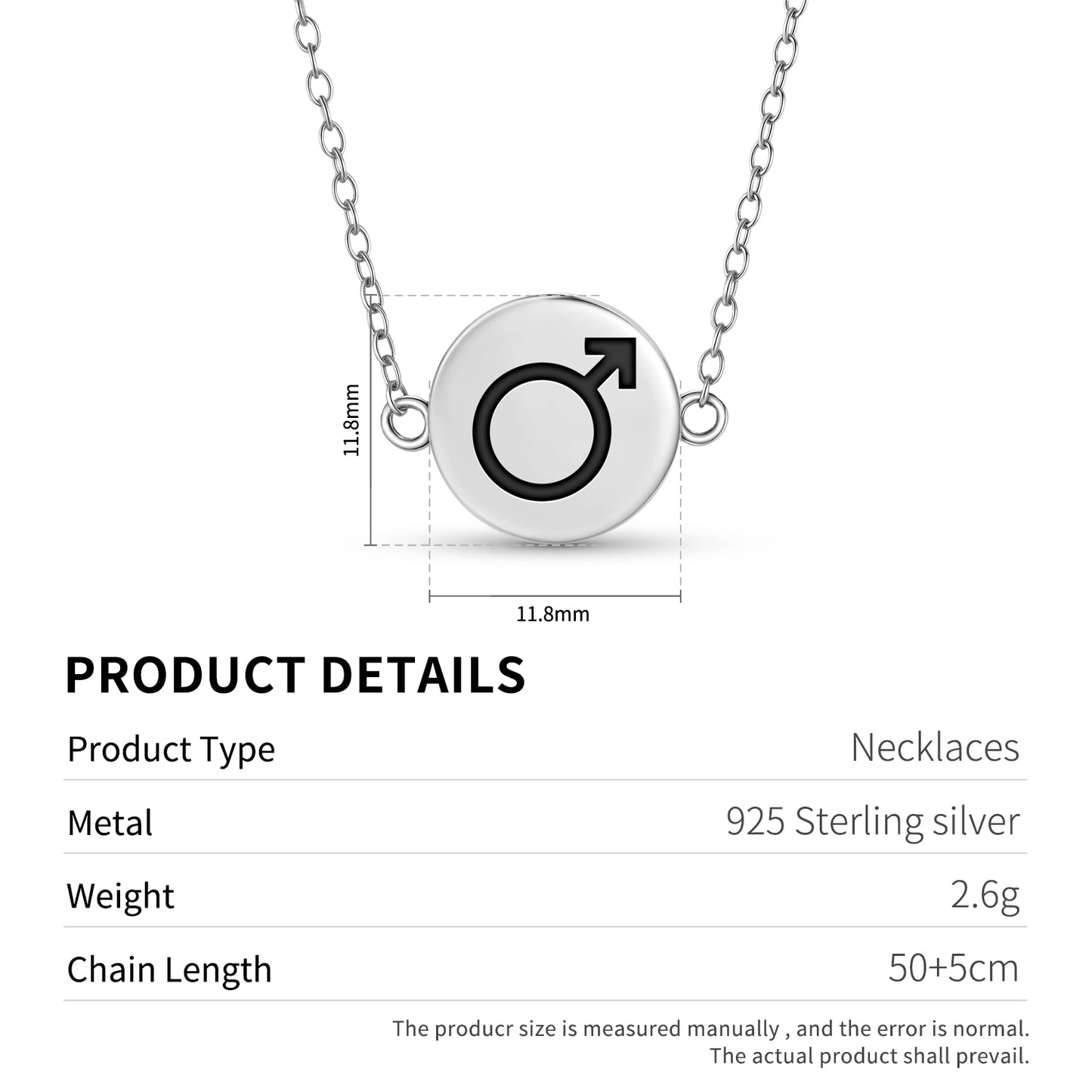 Mars Astrology Symbols Necklace