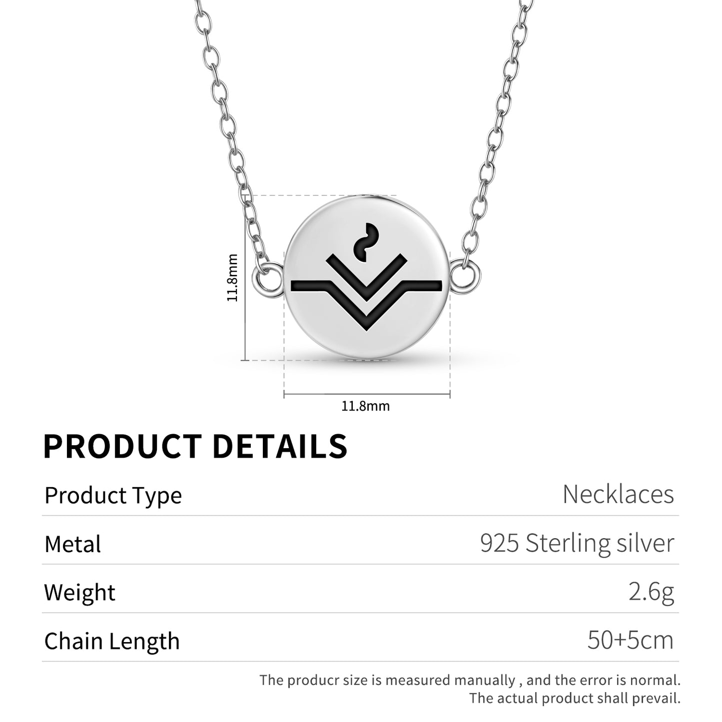 Vesta Astrology Symbols Necklace