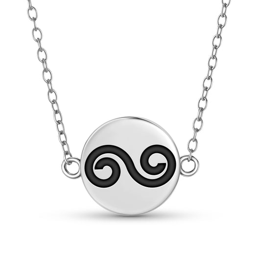 Double Spiral Celtic Symbols Necklace