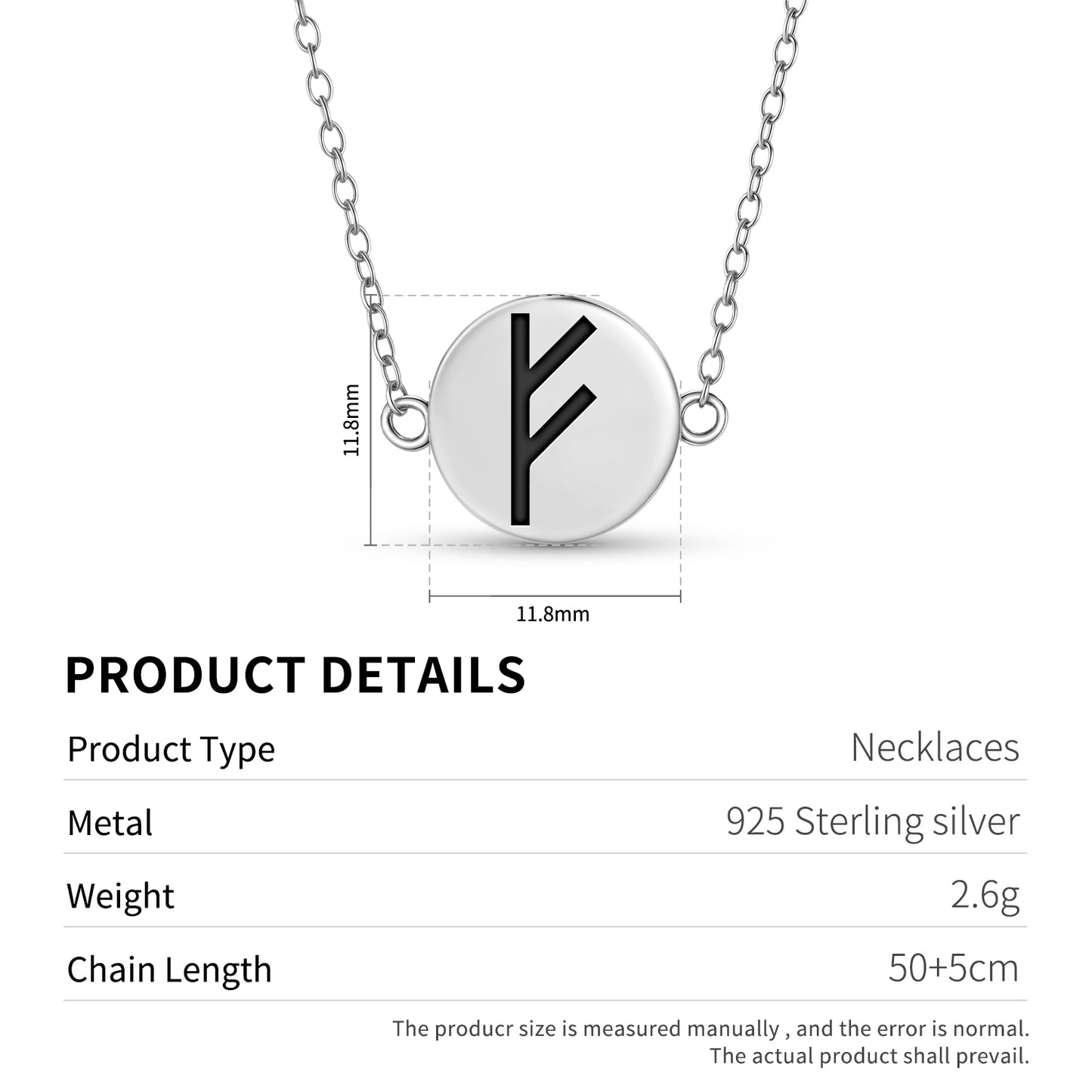Fehu Norse Runes Symbols Necklace