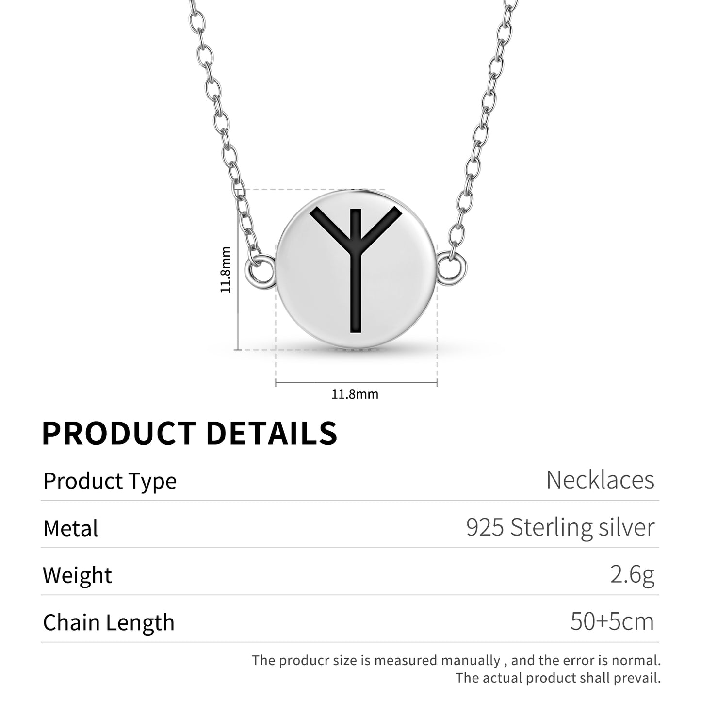 Algiz Norse Runes Symbols Necklace
