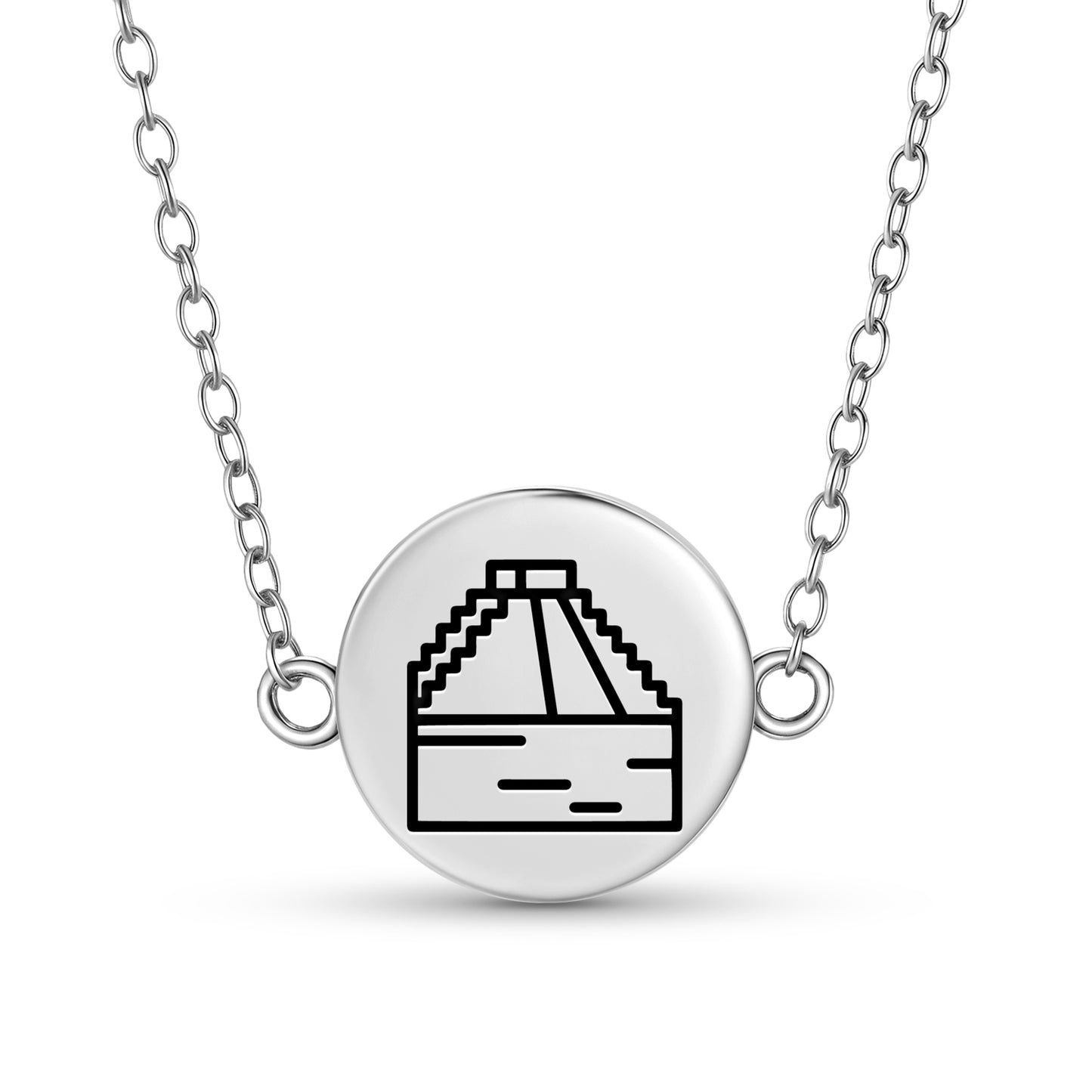Templo de Kukulkán El Castillo Mayan Symbols Necklace