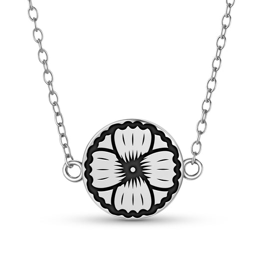 Hollyhock Flowers Symbols Necklace