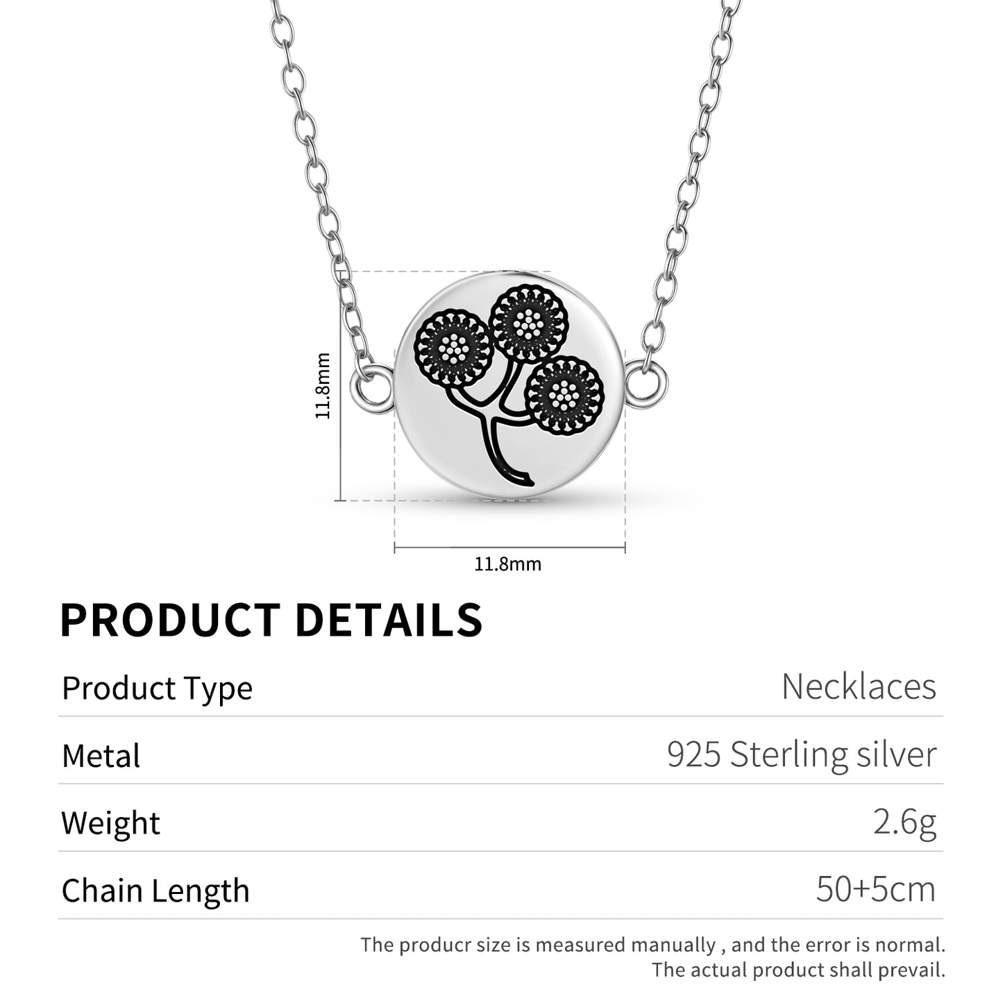 Tansy Flowers Symbols Necklace