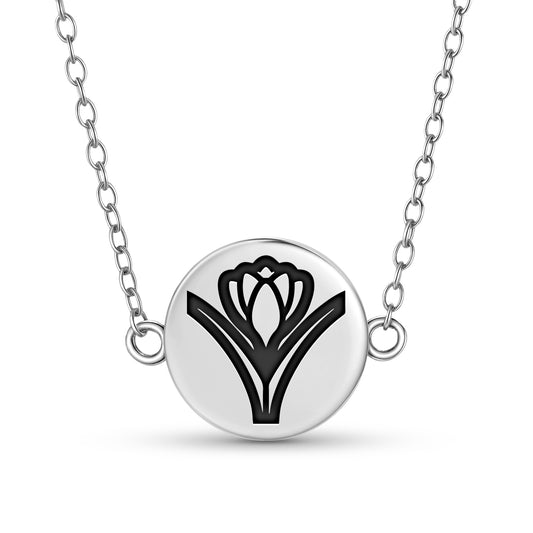 Crocus Flowers Symbols Necklace