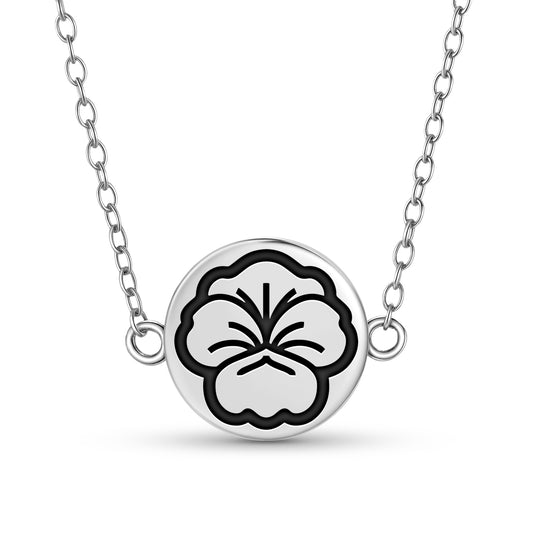 Pansy Flowers Symbols Necklace