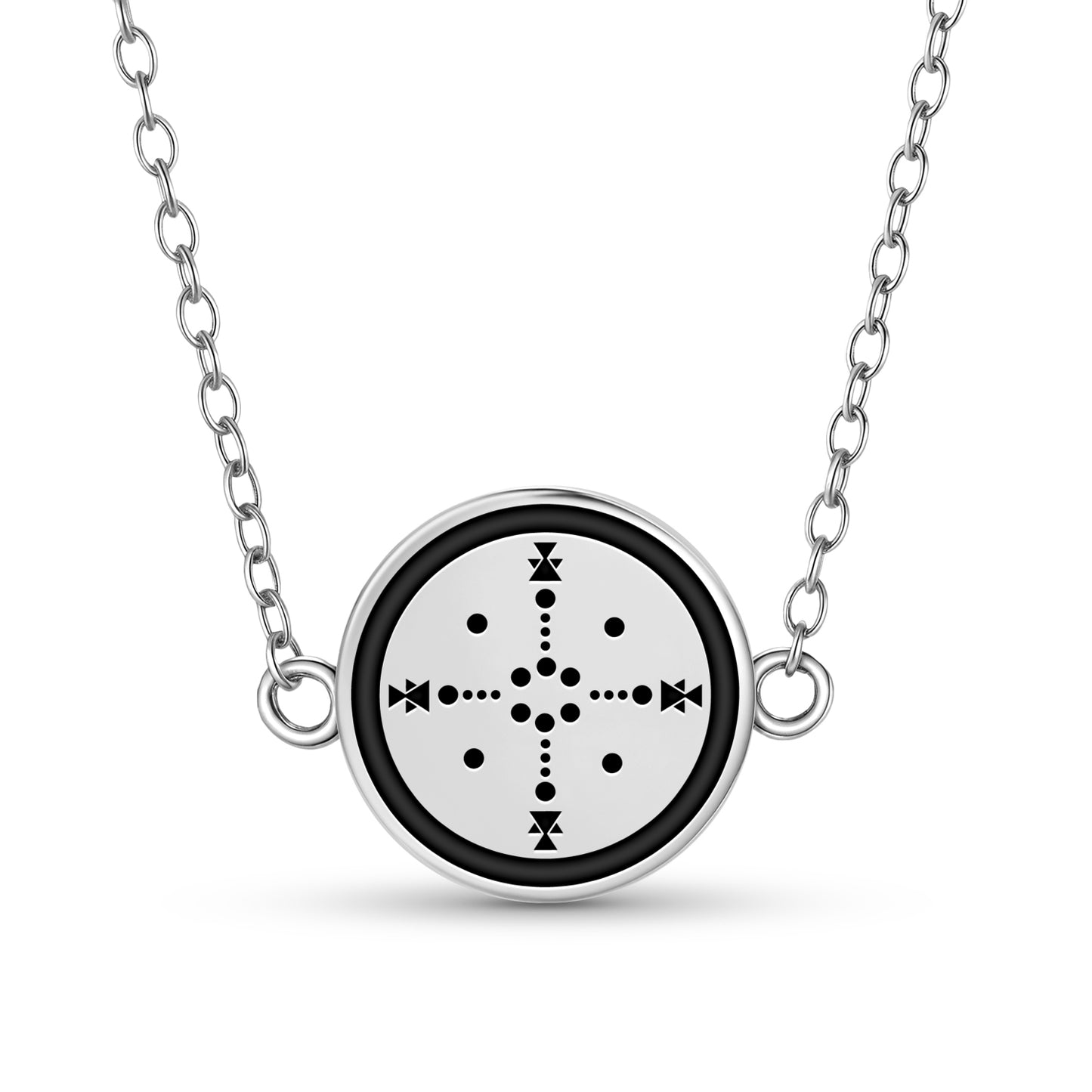 Medicine Wheel Four Huts Lakota Sioux Symbols Necklace