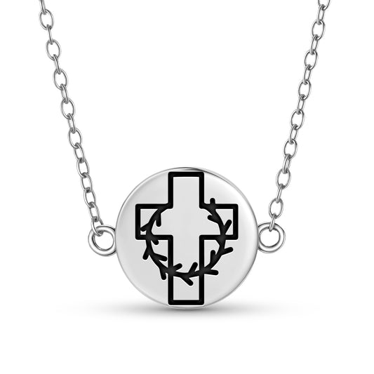 Сrown of Thorns on the Cross Templar Symbols Necklace