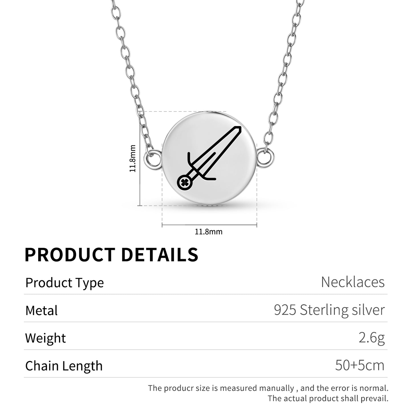 Templar Sword Templar Symbols Necklace