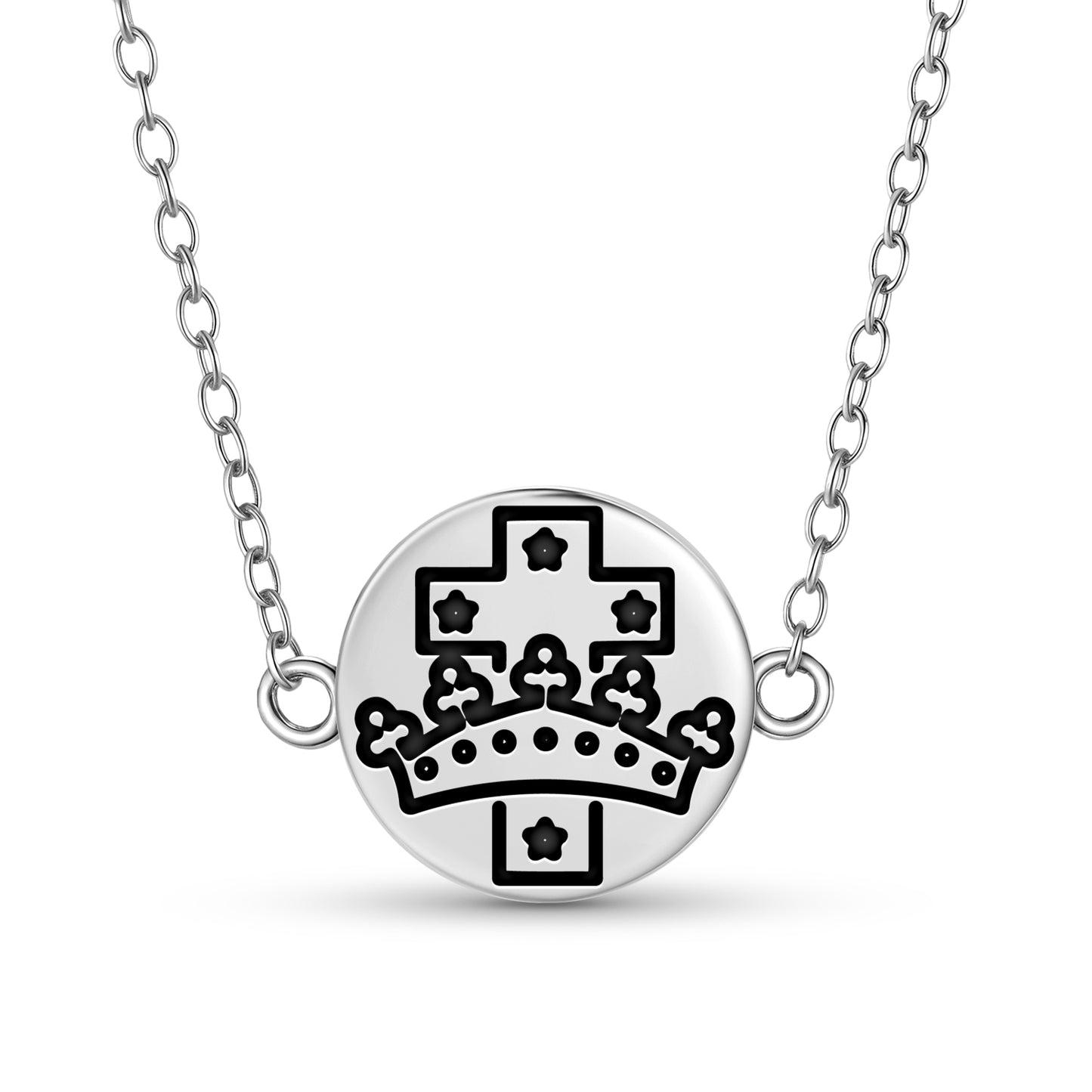 The Crown and The Cross Templar Symbols Necklace