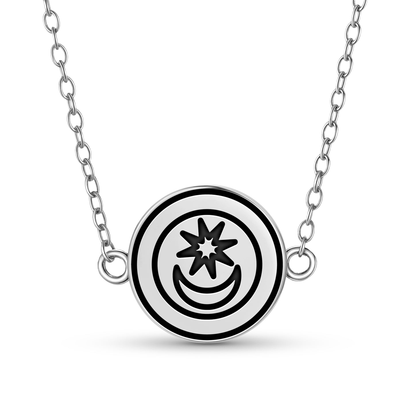 Star and Crescent Moon Templar Symbols Necklace