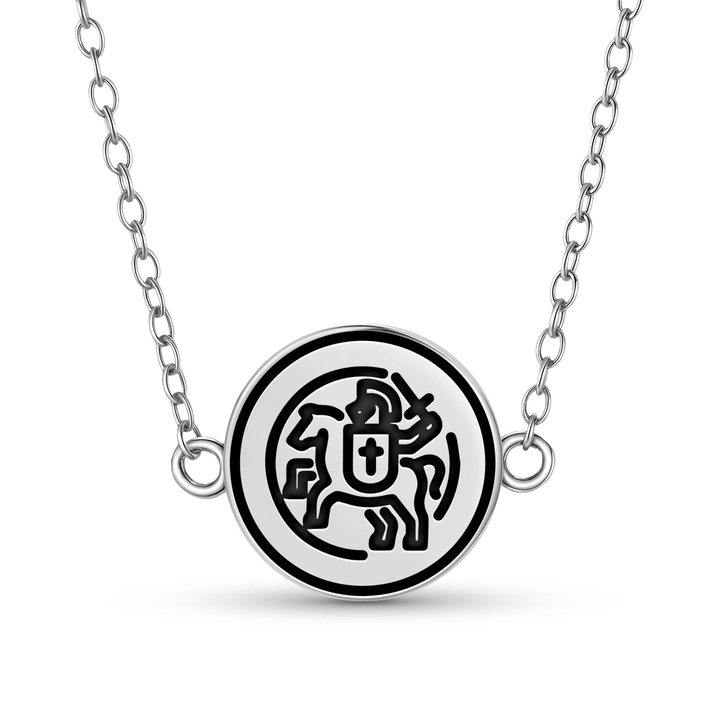 Knight on the Horse Templar Symbols Necklace