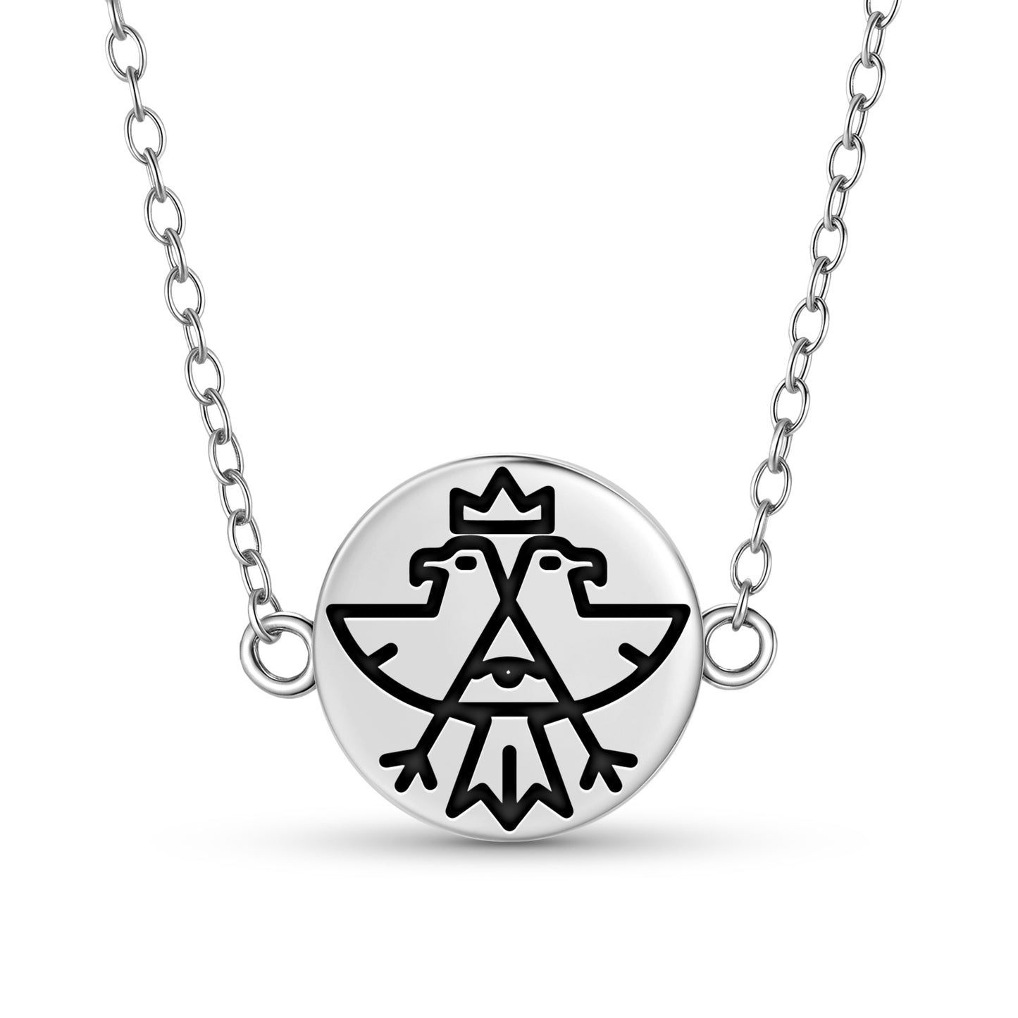 White Eagle Templar Symbols Necklace
