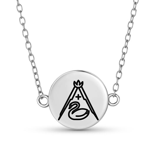 White Swan Templar Symbols Necklace