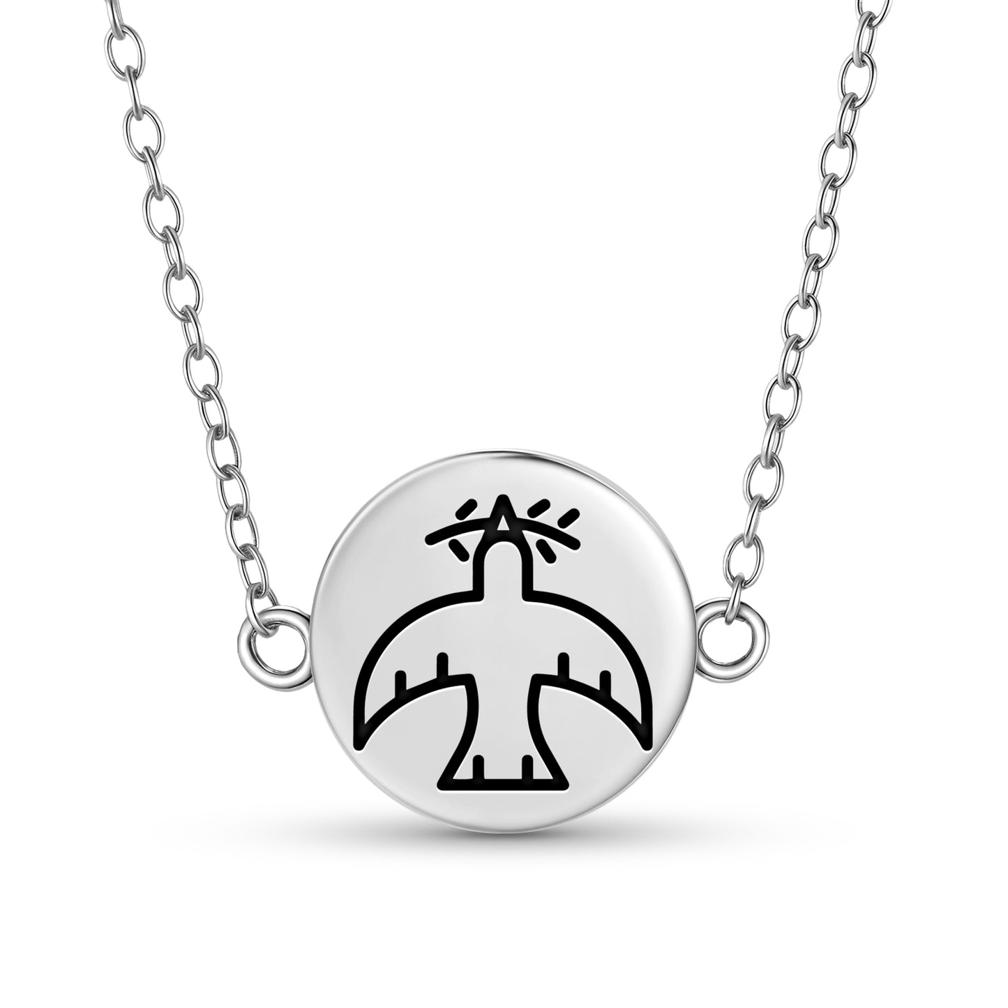 White Pigeon Templar Symbols Necklace