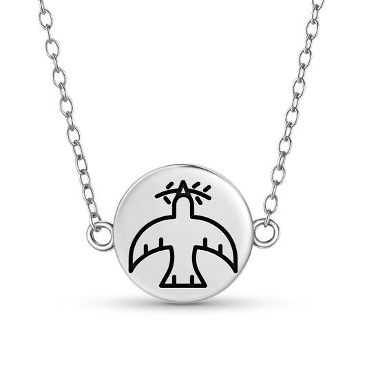 White Pigeon Templar Symbols Necklace