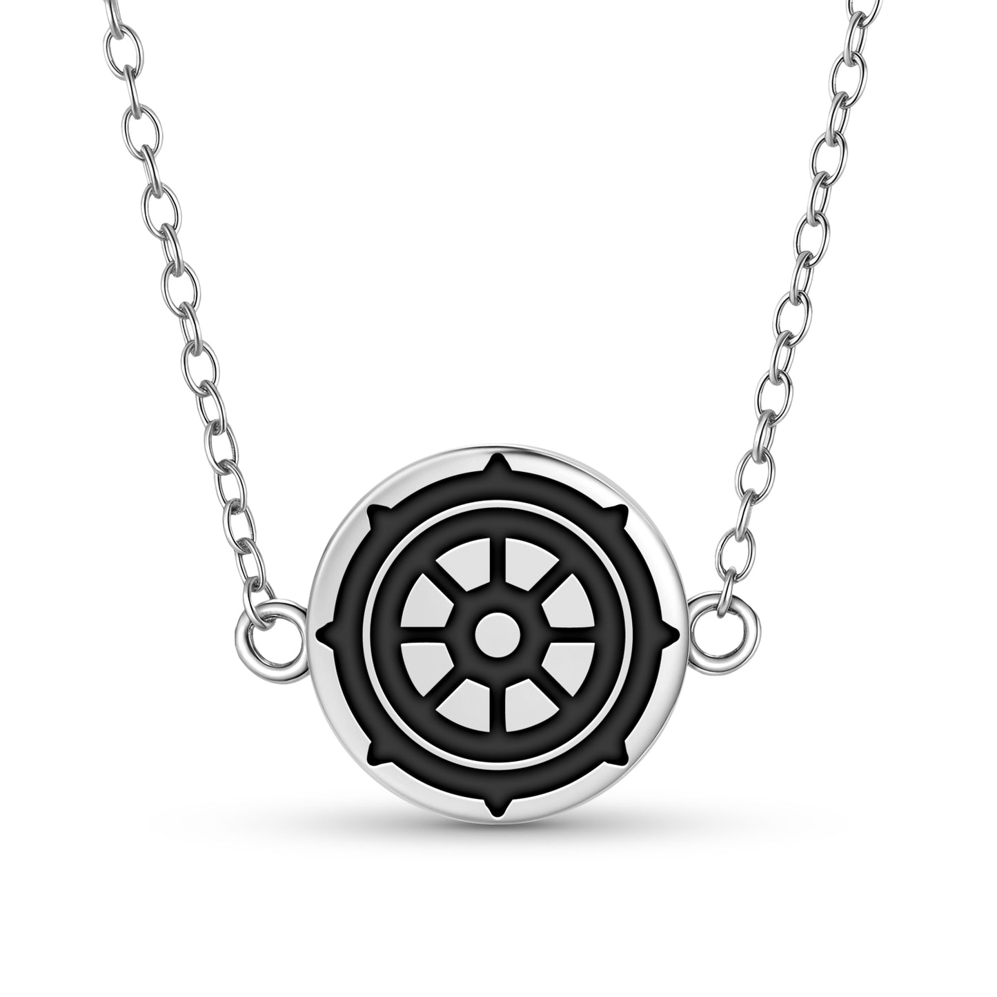 Dharmachakra – Wheel of Law Ashtamangala Symbols Necklace