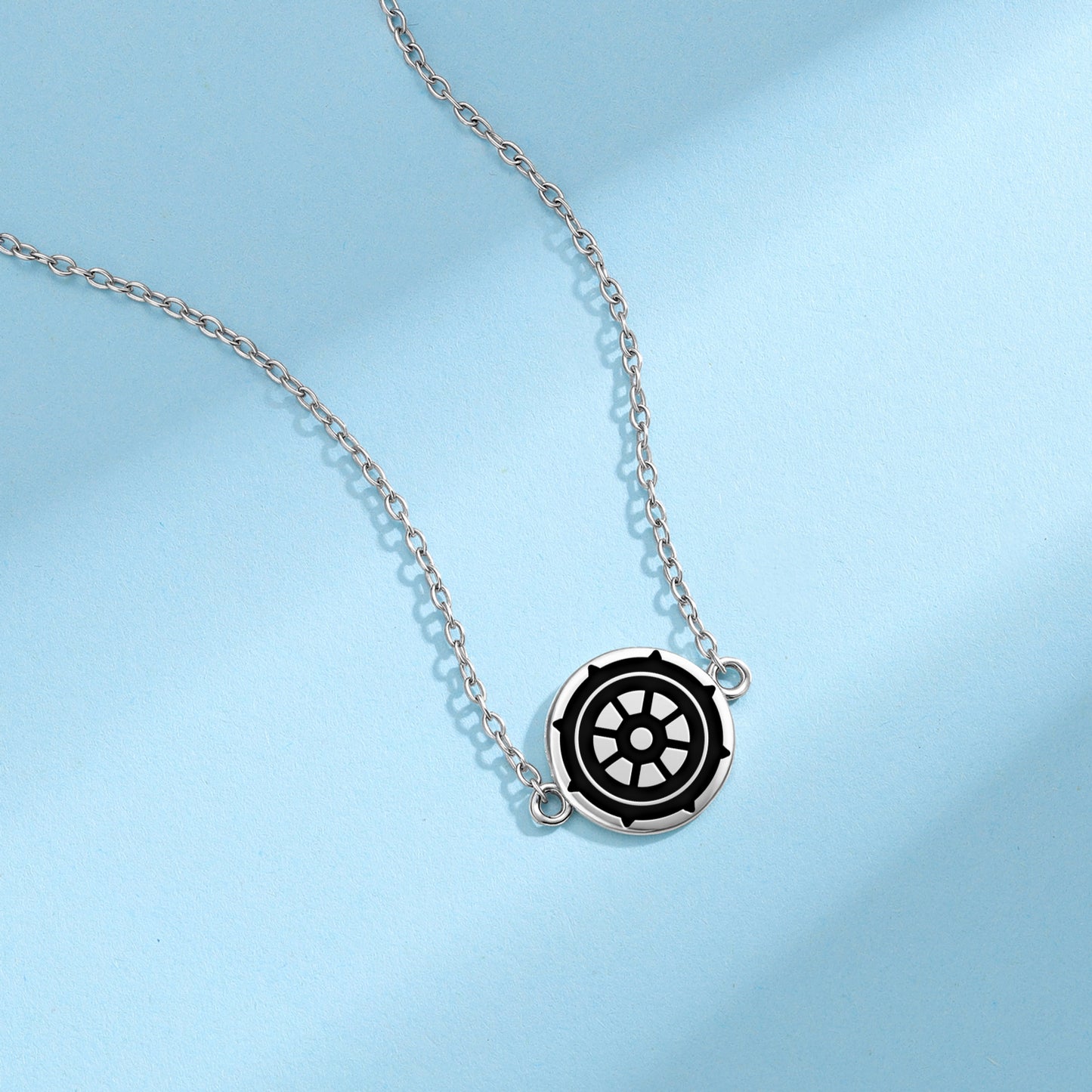 Dharmachakra – Wheel of Law Ashtamangala Symbols Necklace