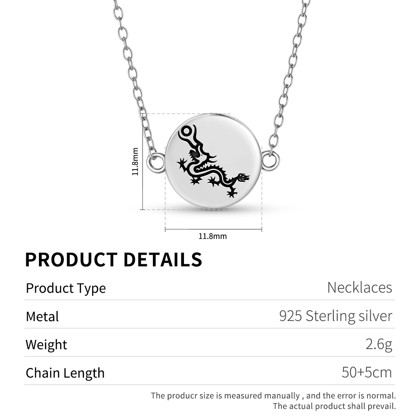 Fucanglong Dragon Chinese Symbols Necklace