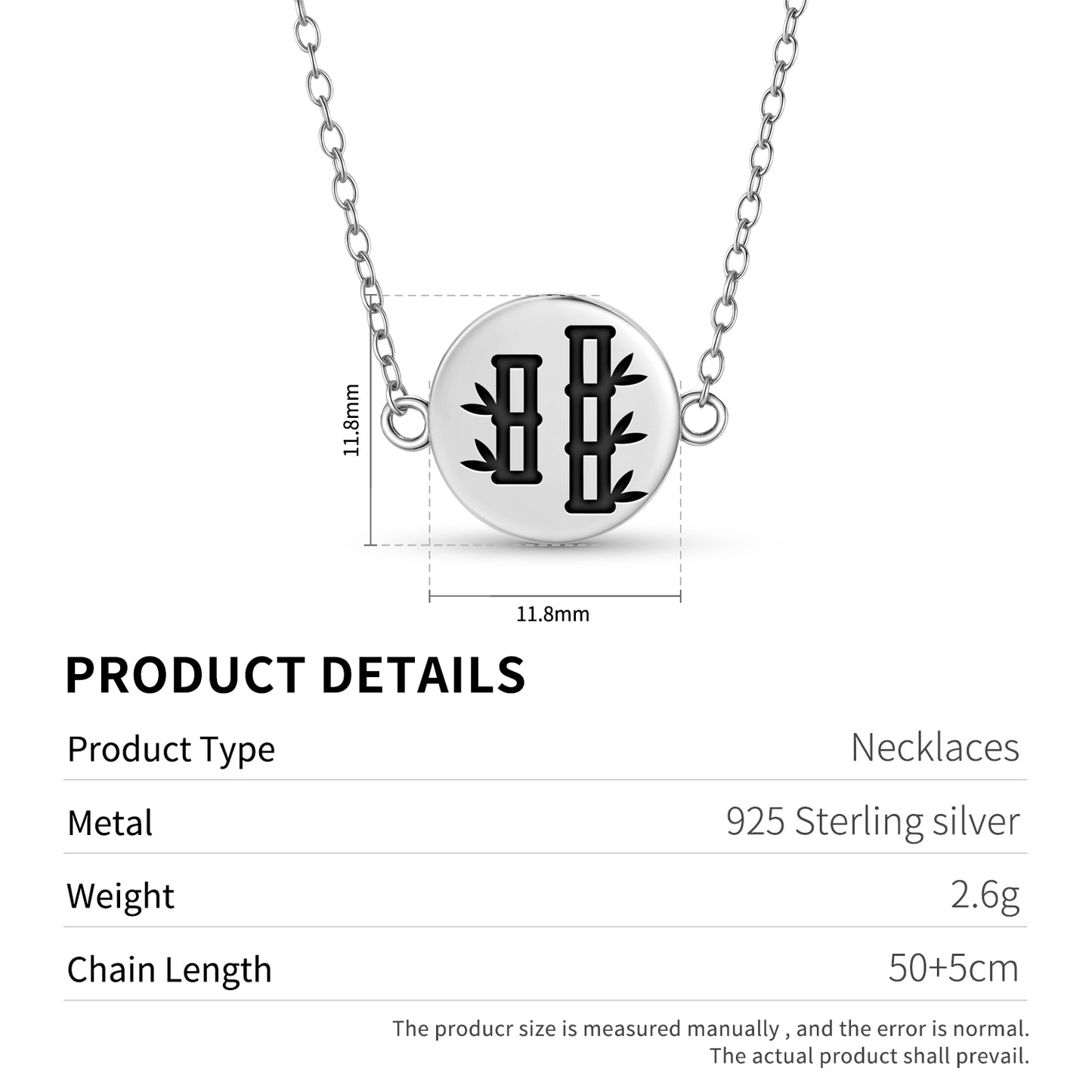 Bamboo Chinese Symbols Necklace
