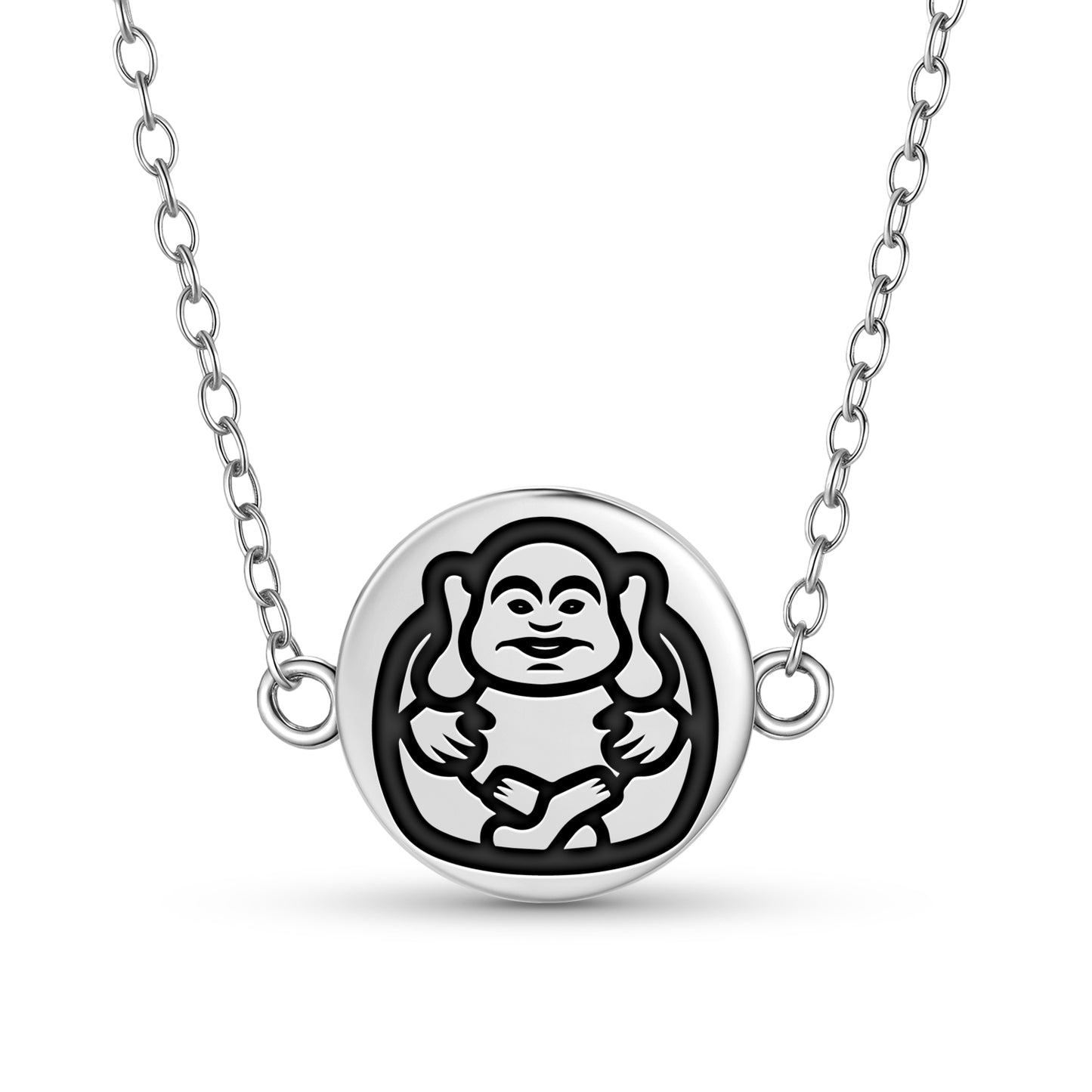 Laughing Buddha Chinese Symbols Necklace