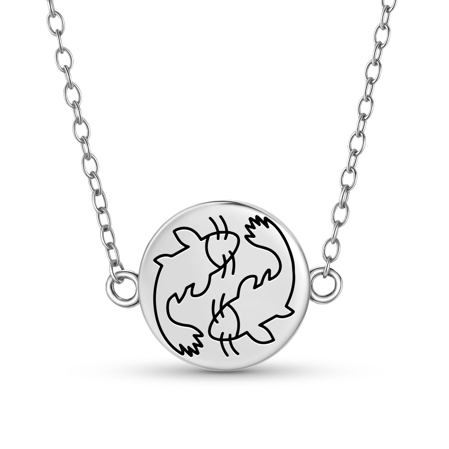 Double Fish Feng shui Symbols Necklace