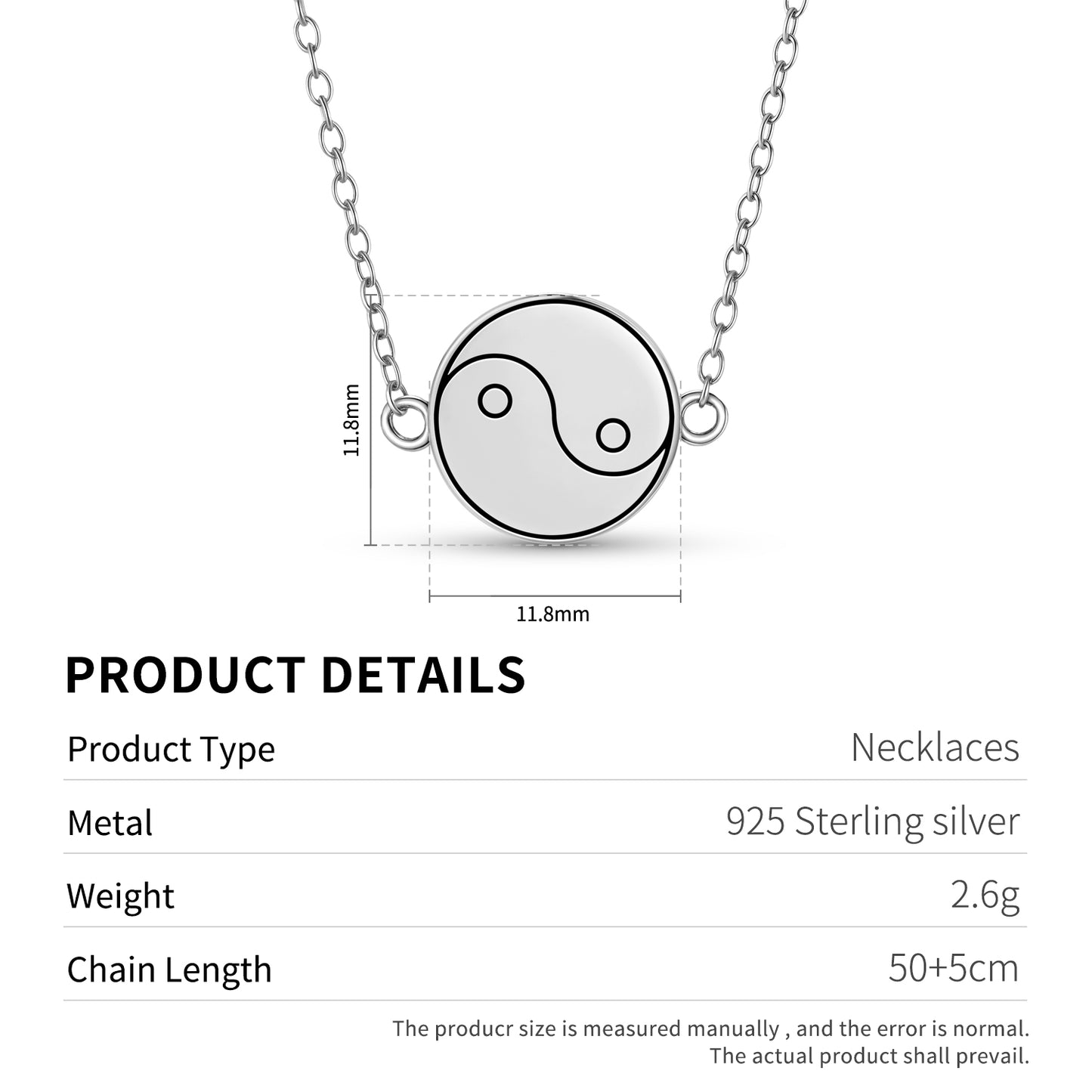 Yin Yang Feng shui Symbols Necklace