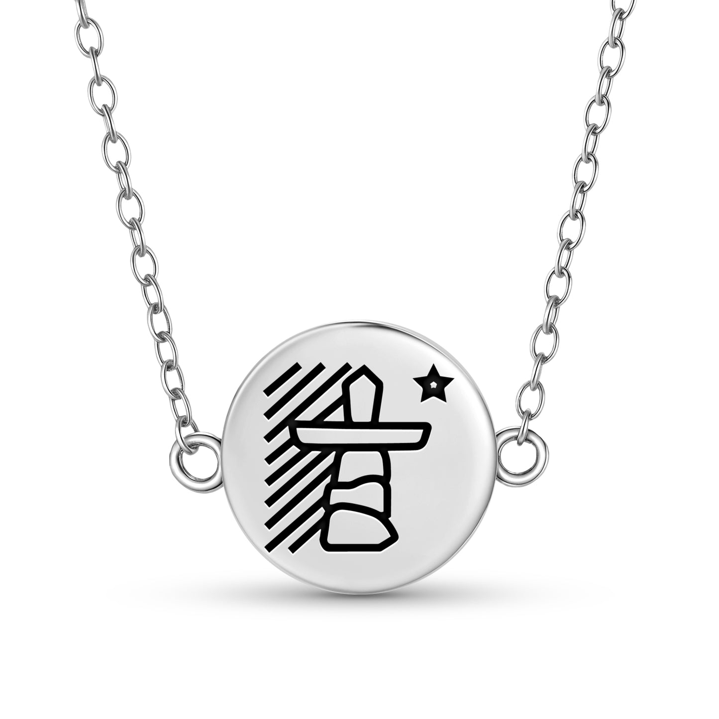 Flag of Nunavut Inuit Symbols Necklace