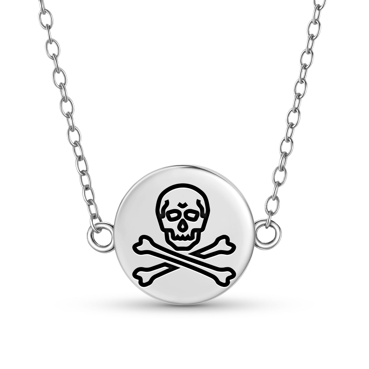 Black Sam Jolly Roger Pirate Flags Symbols Necklace