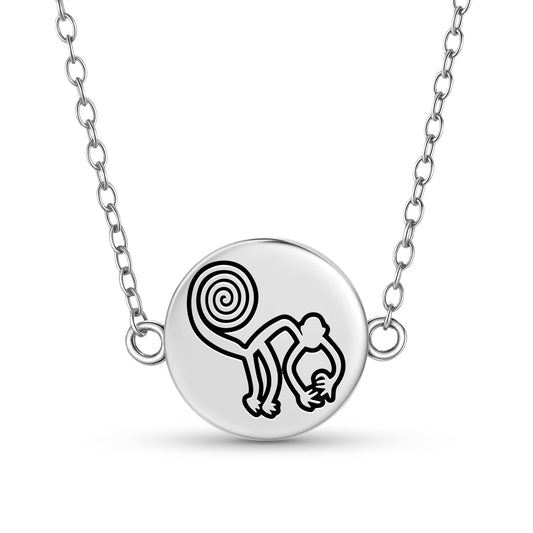 The Monkey Nazca lines Symbols Necklace