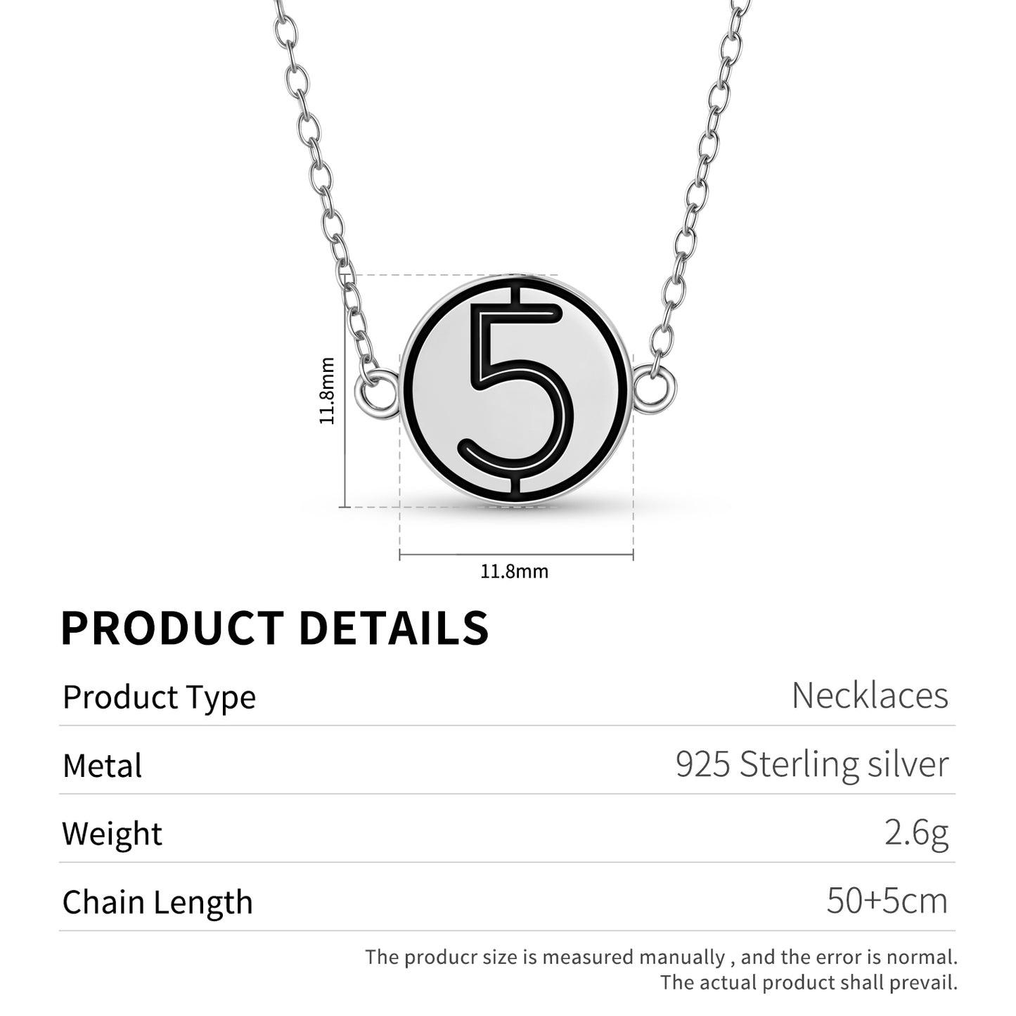 Number 5 Persian Symbols Necklace