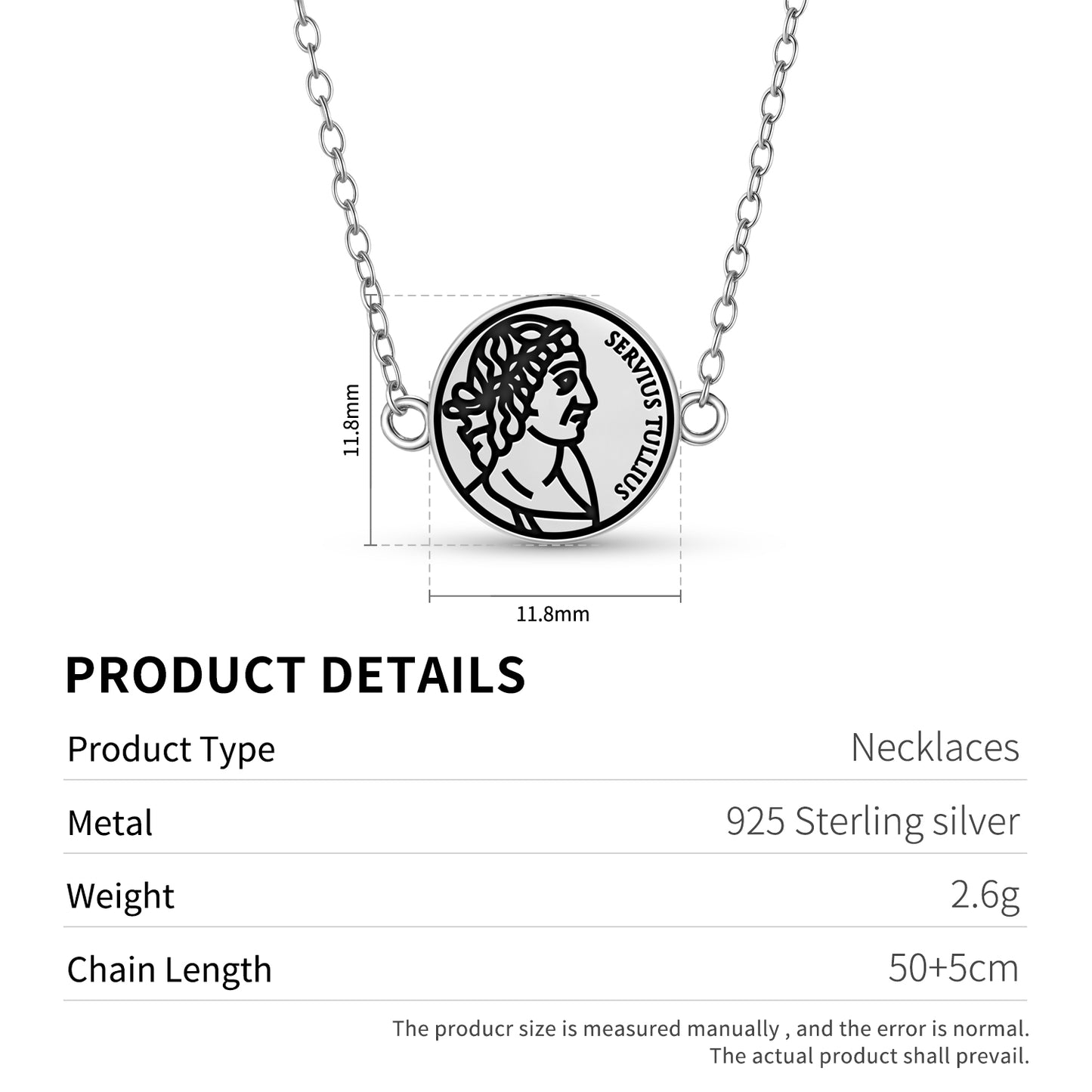 Servius Tullius Roman Empire Symbols Necklace