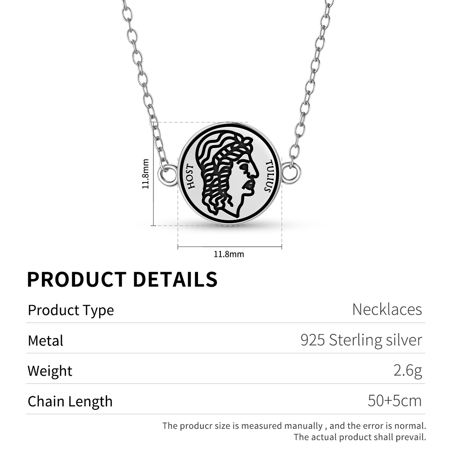 Tullus Hostilius Roman Empire Symbols Necklace