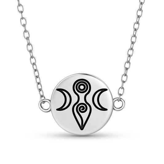 Moon Goddess Wicca Symbols Necklace