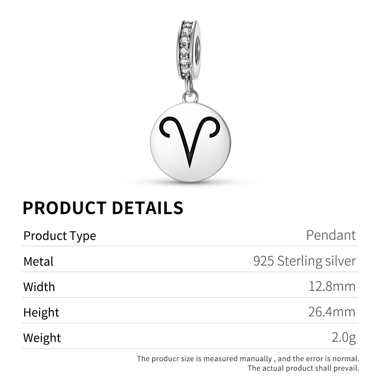 Aries Astrology Symbols Pendant Dangle Charm