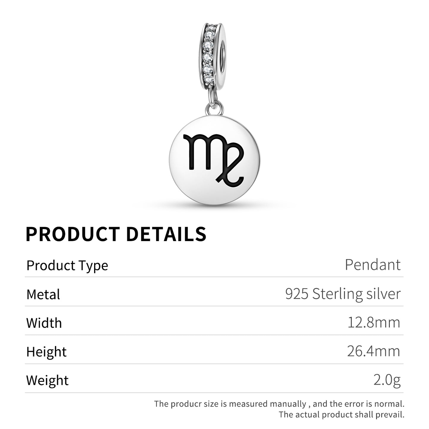 Virgo Astrology Symbols Pendant Dangle Charm