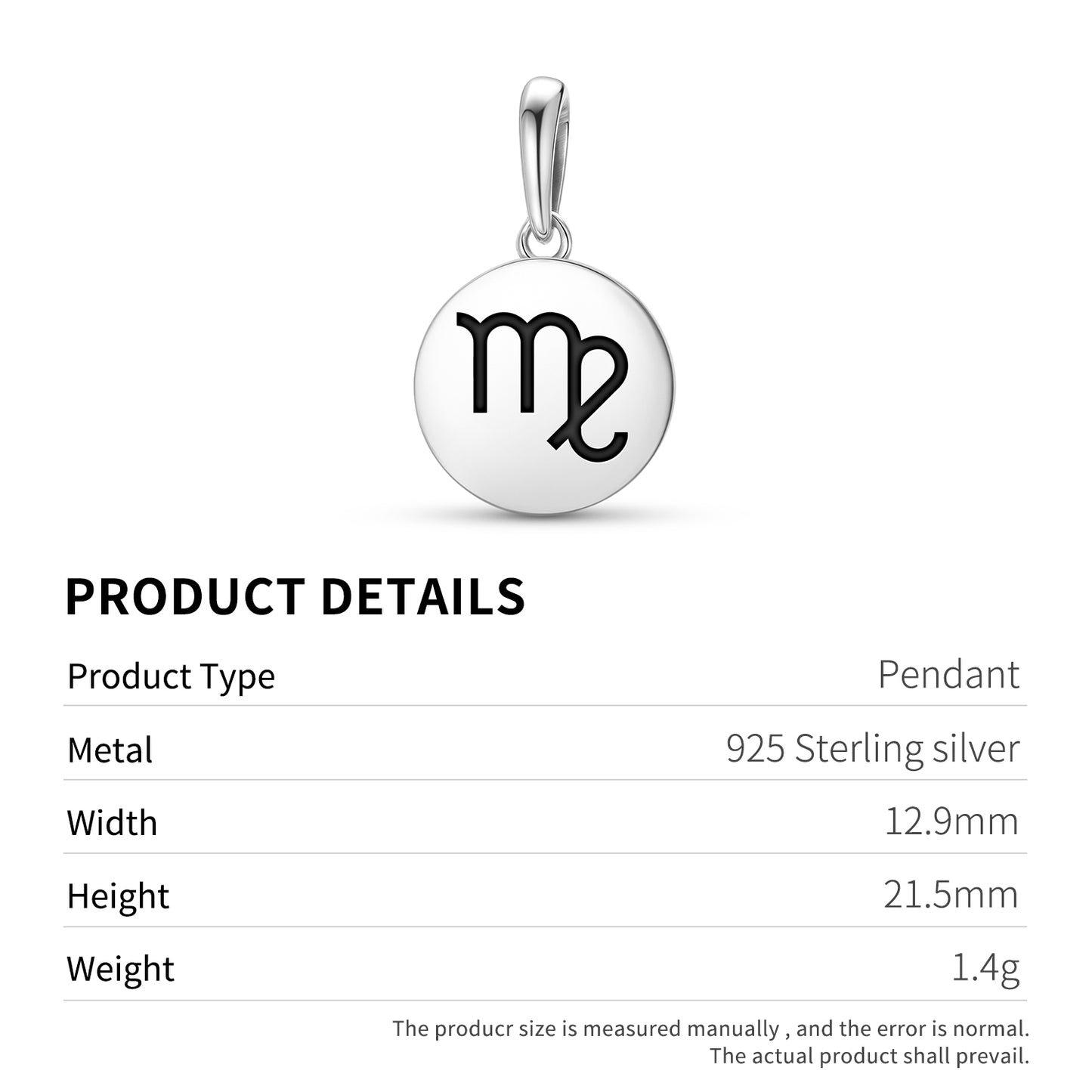 Virgo Astrology Symbols Pendant Dangle Charm