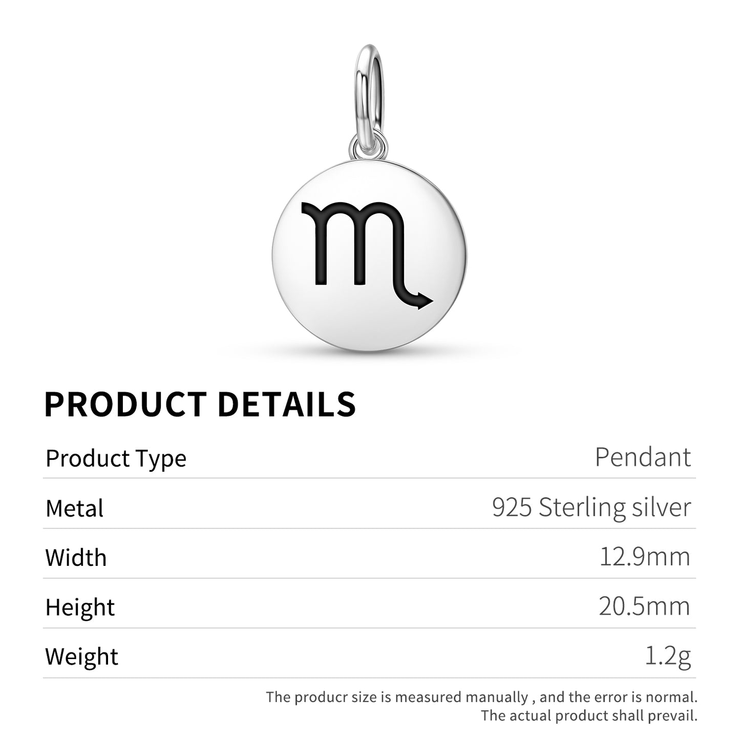 Scorpio Astrology Symbols Pendant Dangle Charm