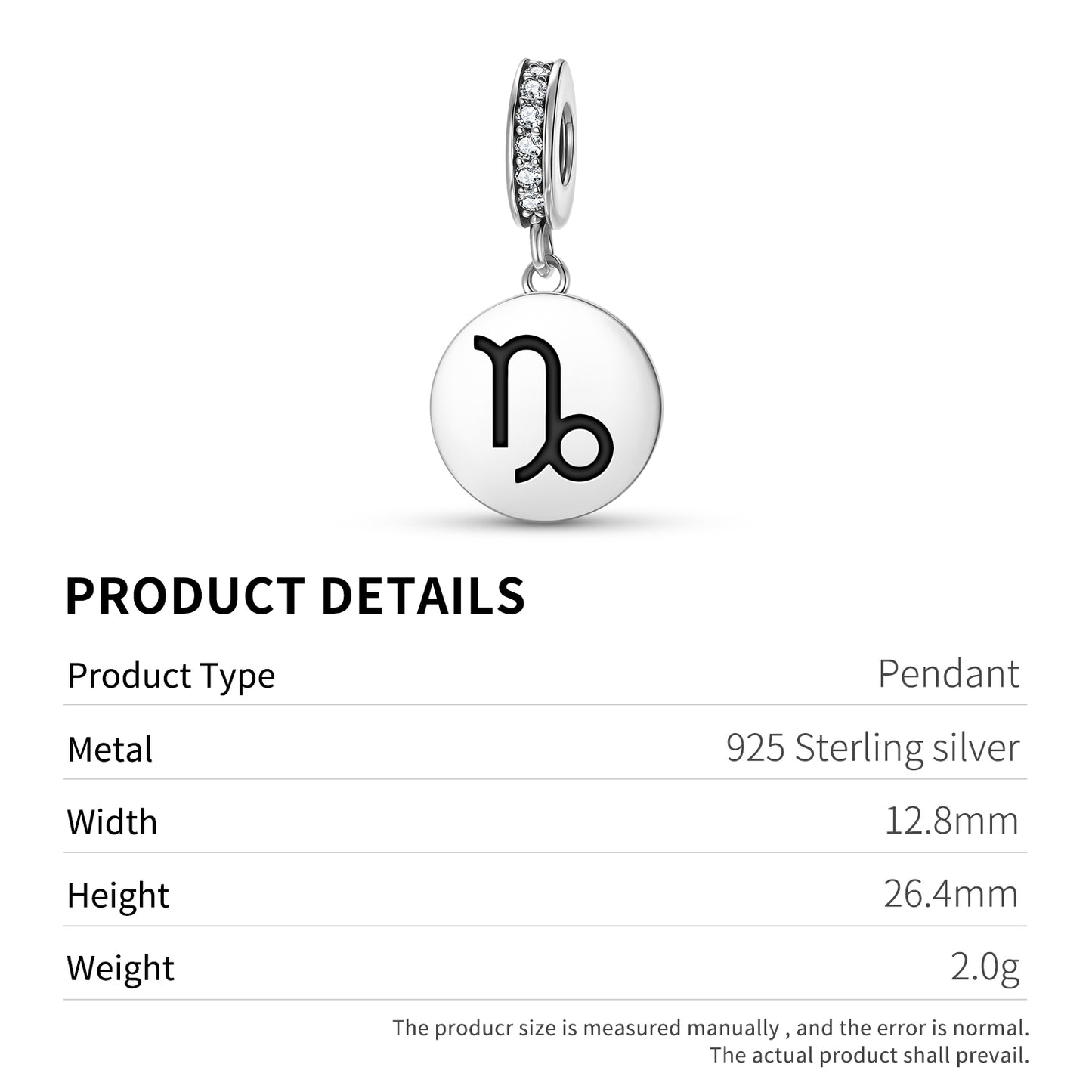 Capricorn Astrology Symbols Pendant Dangle Charm