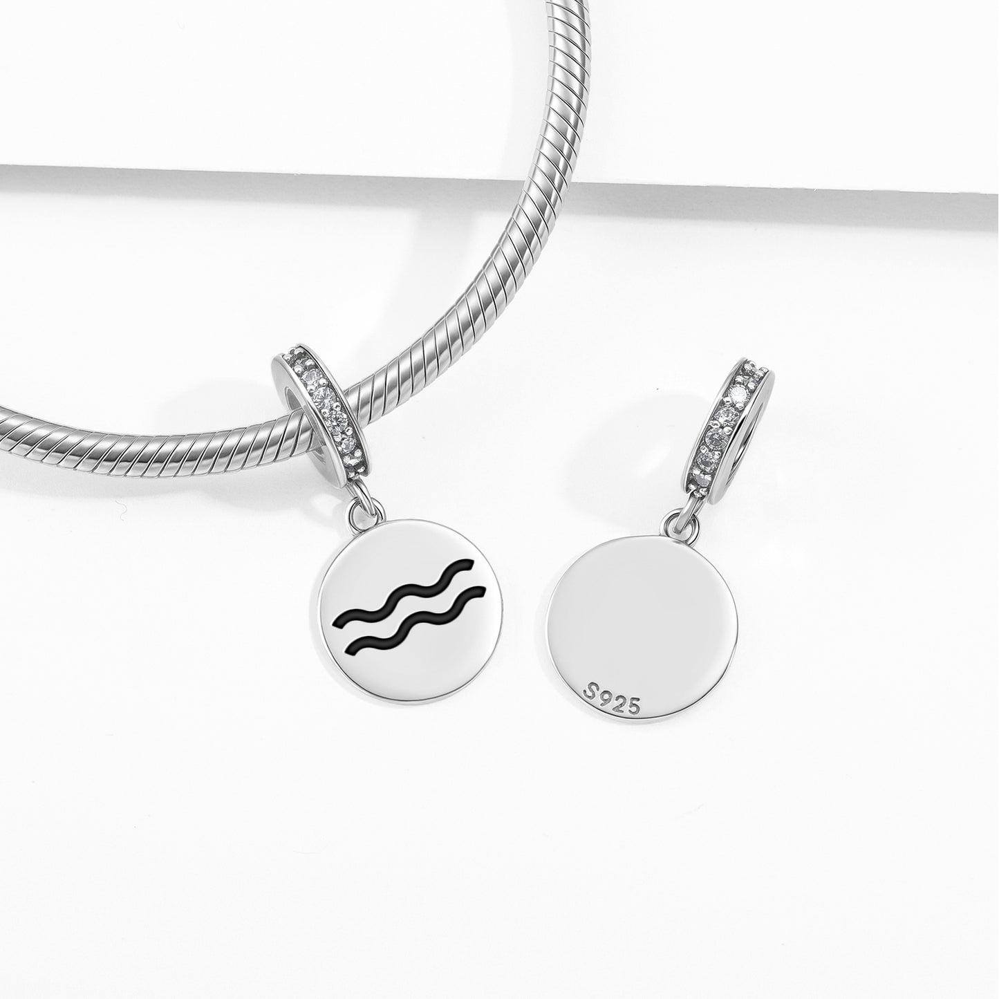 Aquarius Astrology Symbols Pendant Dangle Charm