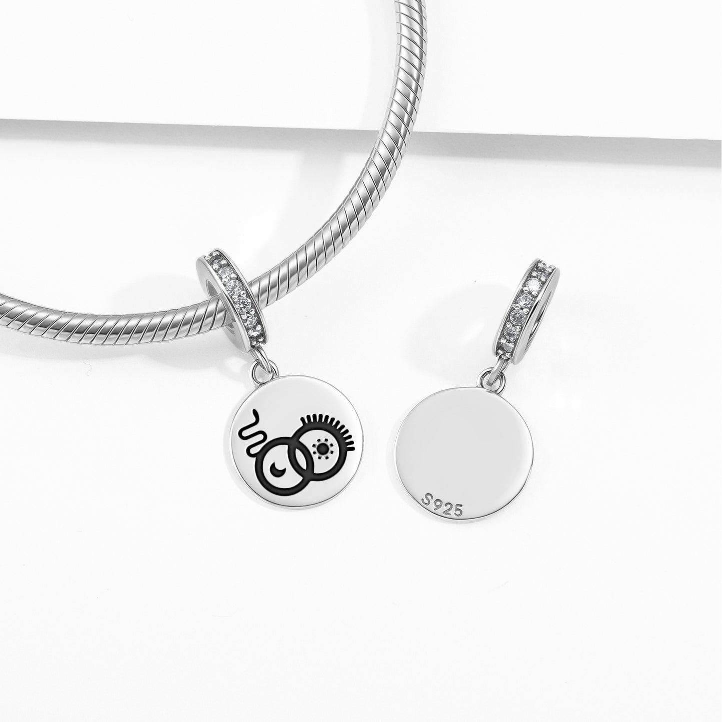 The Lovers Tarot Symbols Pendant Dangle Charm