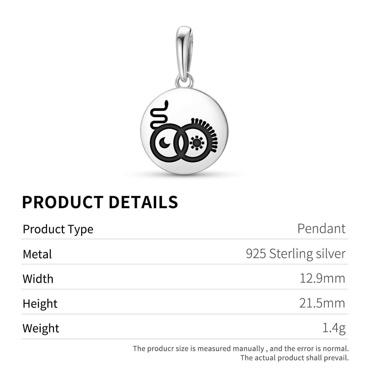 The Lovers Tarot Symbols Pendant Dangle Charm