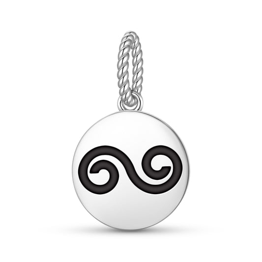 Double Spiral Celtic Symbols Pendant Dangle Charm