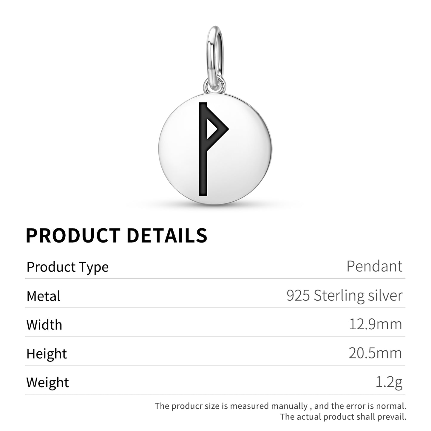 Wunjo Norse Runes Symbols Pendant Dangle Charm