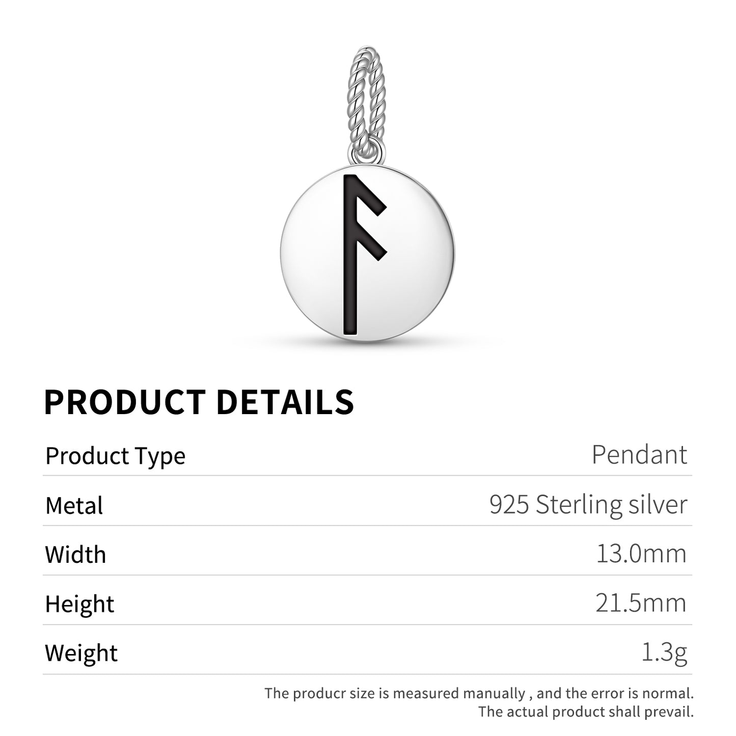 Ansuz Norse Runes Symbols Pendant Dangle Charm