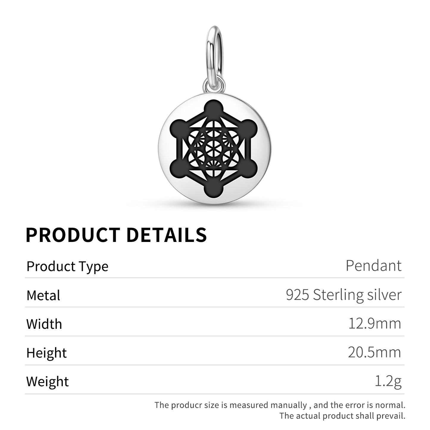 Metatron's Cube Sacred Geometry Symbols Pendant Dangle Charm