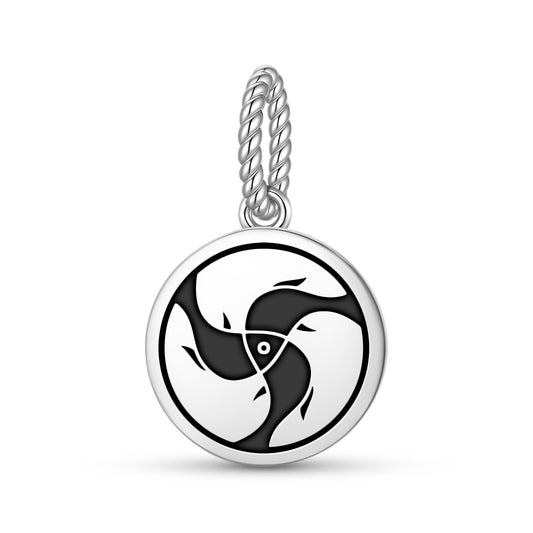 THREE FISH SHARE THE SAME HEAD  Pendant Dangle Charm