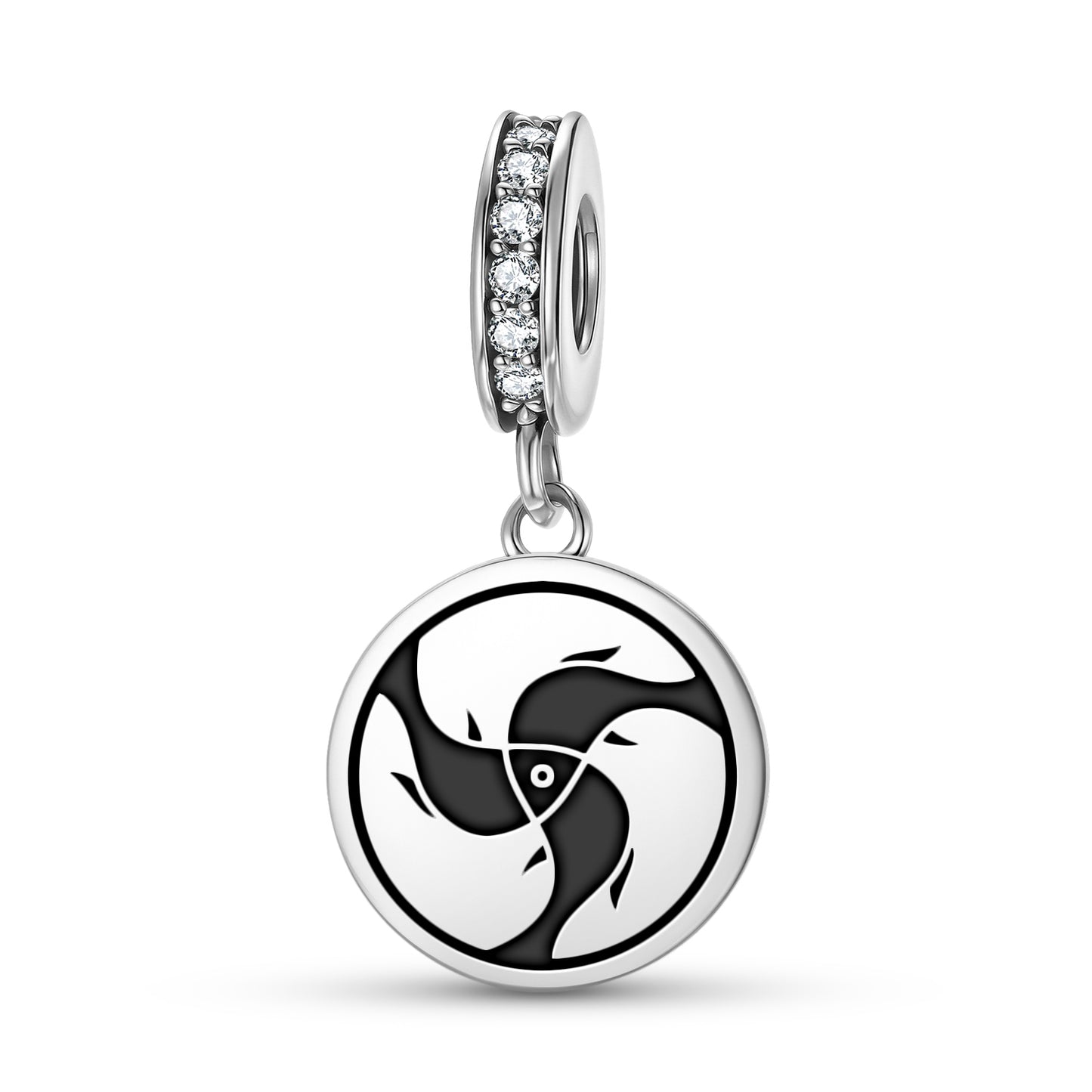 THREE FISH SHARE THE SAME HEAD  Pendant Dangle Charm